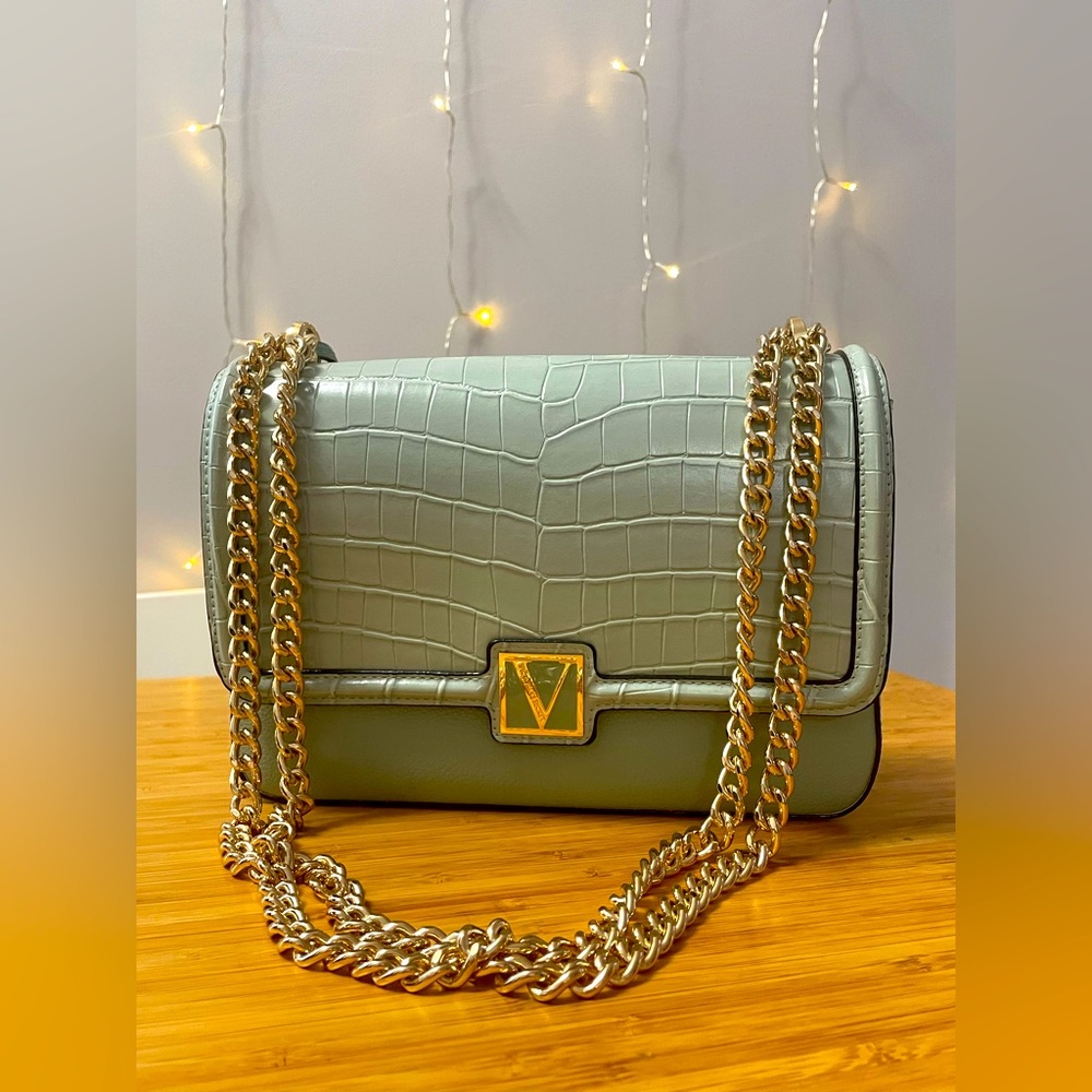 Victoria's Secret Limited Ed. Medium Cross Body Shoulder Faux Leather Bag Green